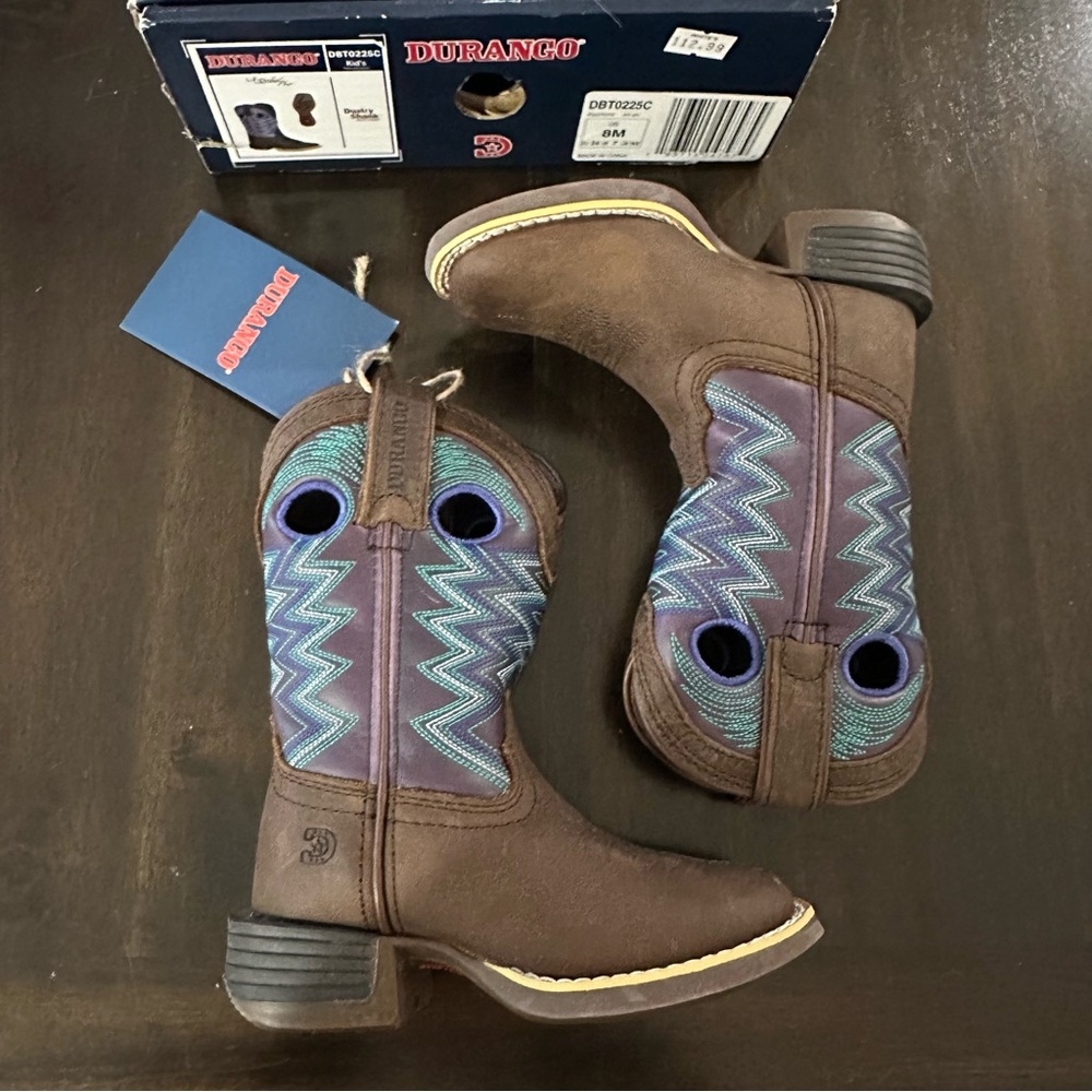 Durango Brown and Purple Western Boots